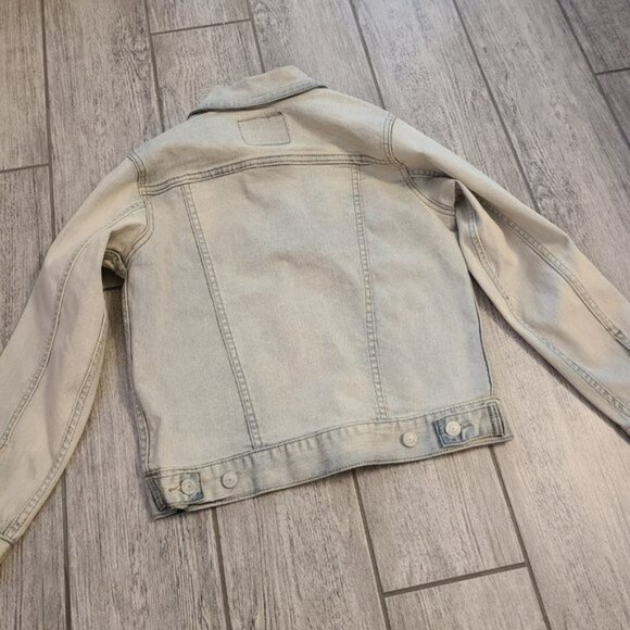 Levi's girls light wash denim jean jacket heavy button down size S 8-10 years - Picture 8 of 9